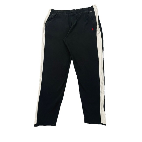Polo Ralph Lauren Track Pants Men's XL Black White Side Stripe Ankle Zip - Picture 2 of 9
